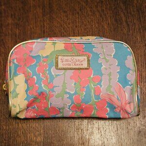 Lilly Pulitzer + Estee Lauder Floral Makeup Bag. 8"x 6". Zippered Closure